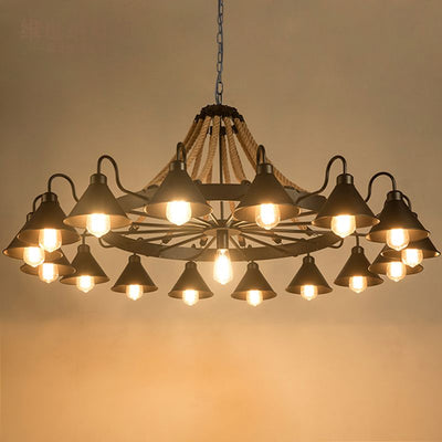 Epoch Vintage Industrial Rope Chandelier Living Room - Neutral Decor