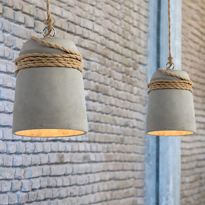 Arisha Industrial Pendant Light, Cement & - Neutral Decor