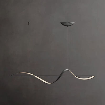 Arisha Pendant Light Wave Minimalist Designer Brass Art Gallery - Neutral Decor