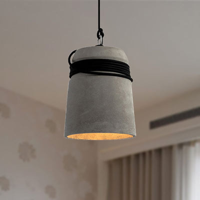 Arisha Industrial Pendant Light, Cement & - Neutral Decor