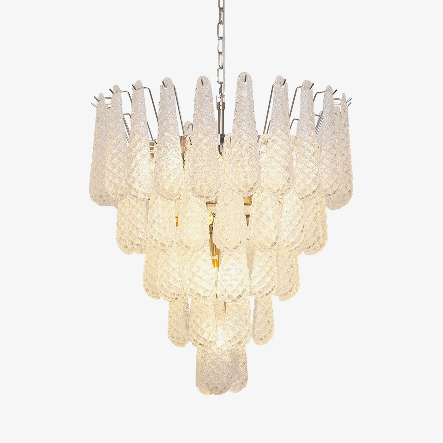 Velerine Chandelier Clear Murano Glass Dewdrop Layered