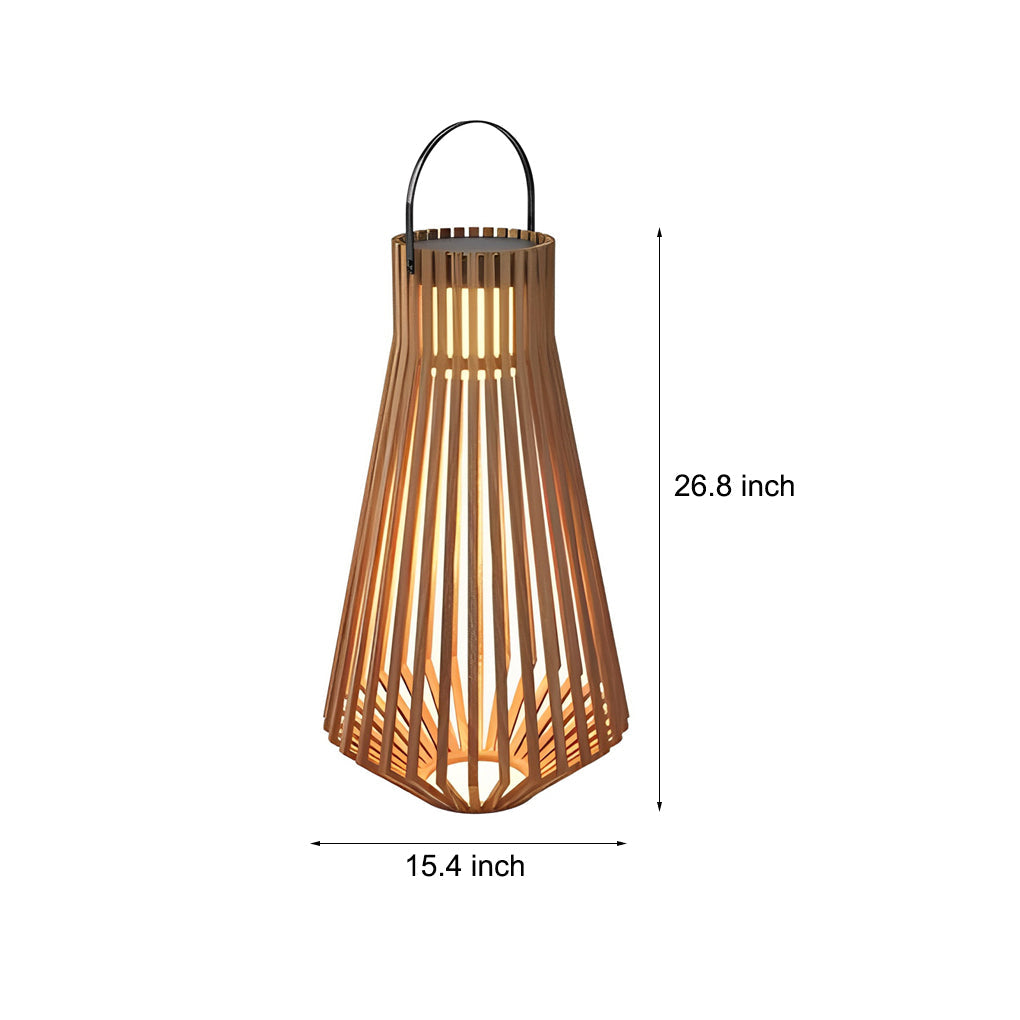 Jeane Portable LED Modern Solar Wood Outdoor Lights