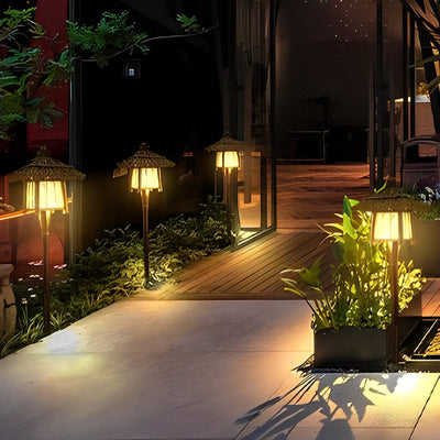 Wyne Branch Pattern Versatile Bamboo Outdoor Light