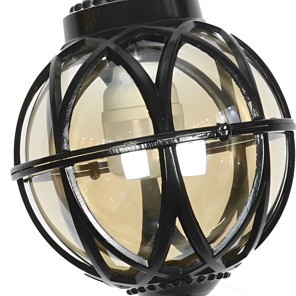 Beth Retro Ball Aluminum Glass Outdoor Pendant Light