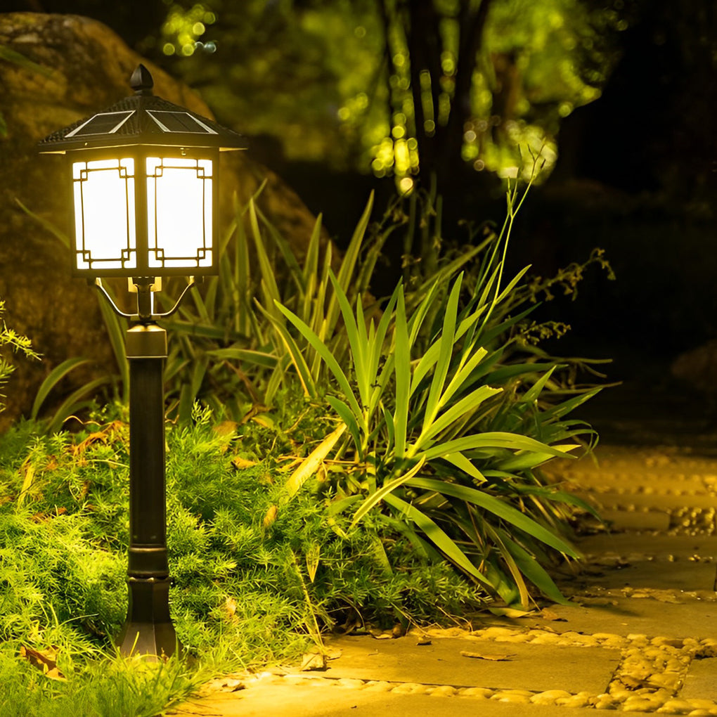 Leahn Ancient House Style LED Aluminum Outdoor Post Lamp