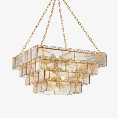 Eiriniel Chandelier Chain Champagne Piastre Glass Tiered