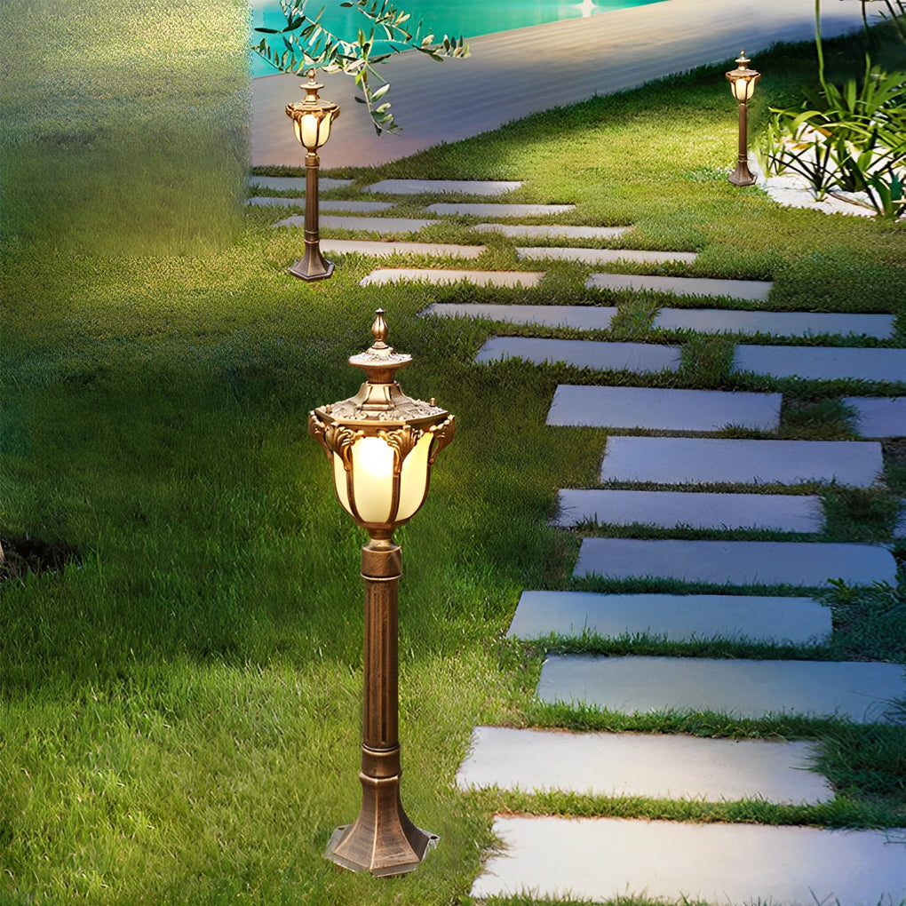 Iagine Traditional European LED Aluminum Outdoor Pathway Post Lamp