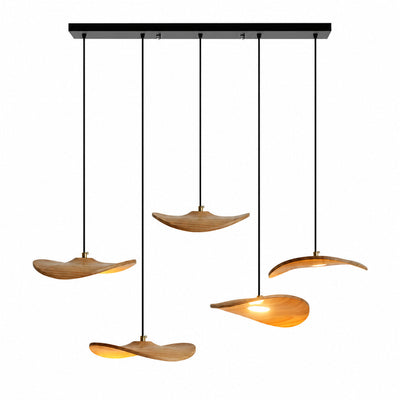 Lowenstone Wood Blade Chandelier