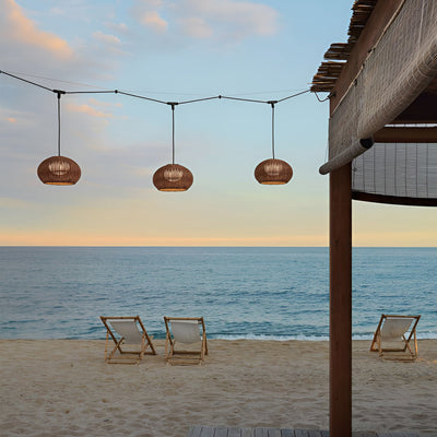 Jarvis Lantern Shaped Modern Rattan Outdoor Wall Lamp