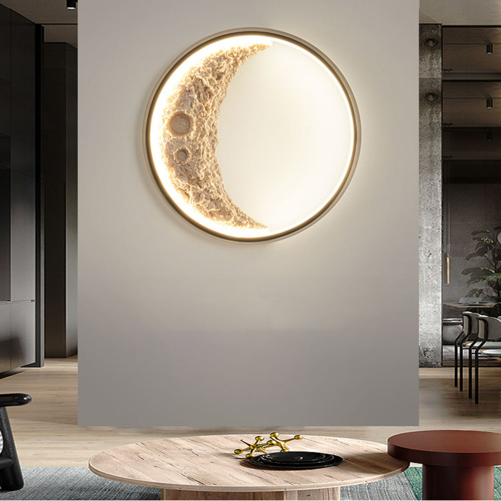 Sigmn Moon Crescent LED Aluminum Resin Outdoor Wall Light