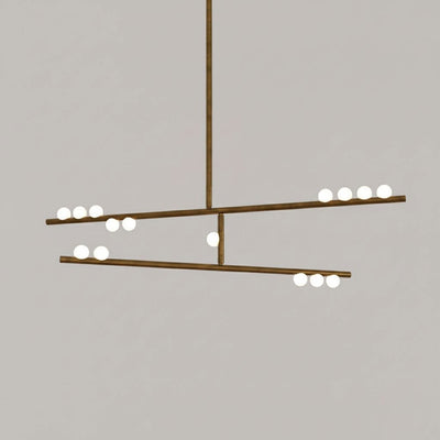 Miraview Brass Glass Drop Chandelier