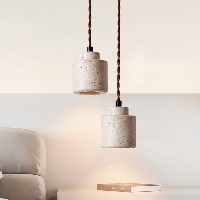 Elemental Travertine Mini Pendant Lamp