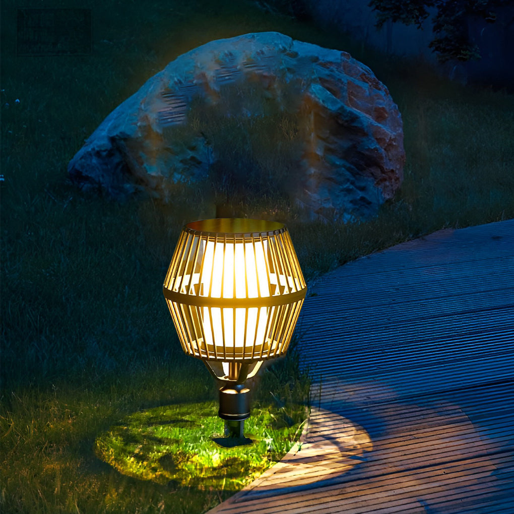 Deirdre Modern Solar Caged Aluminum Outdoor Lanterns