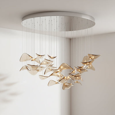 Orinthal Wave Floating Leaf Chandelier