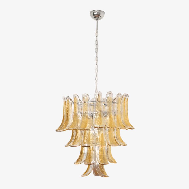 Liorisissa Chandelier Amber Lily Murano Glass Layered Centerpiece