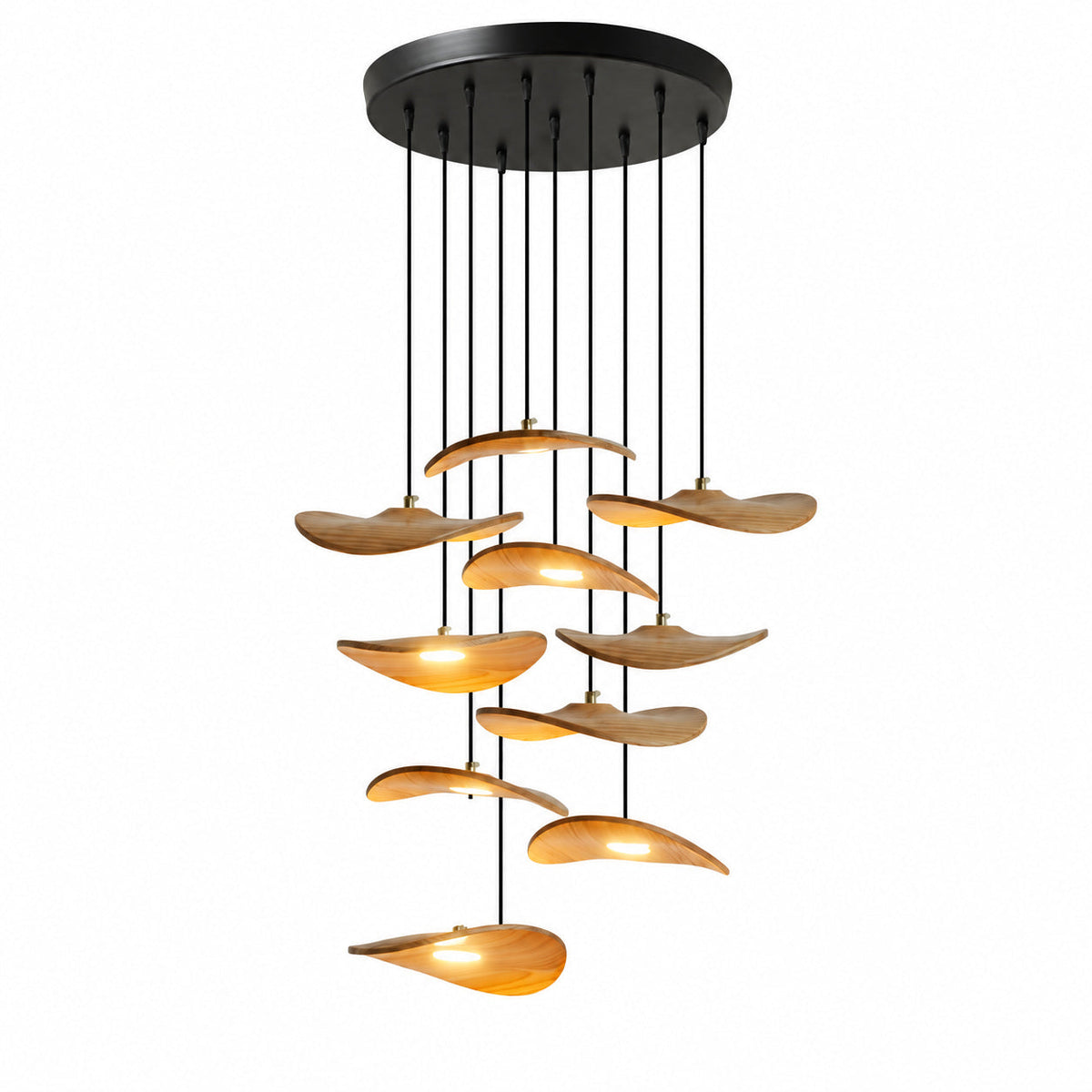 Lowenstone Wood Blade Chandelier