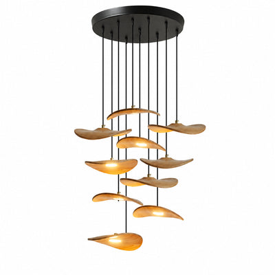 Lowenstone Wood Blade Chandelier
