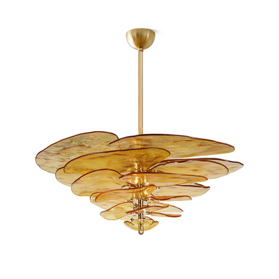 Crivs Chandelier Gold Murano Glass Petal Luxury