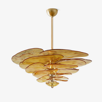 Crivs Chandelier Gold Murano Glass Petal Luxury