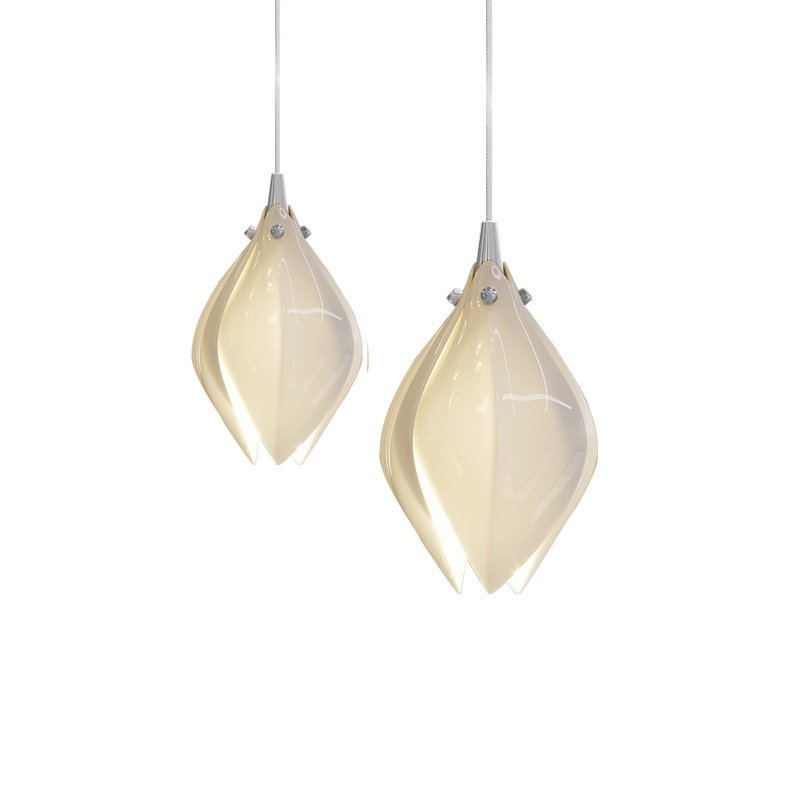 Lustra Pendant Lamp White Floral Ceramic - Neutral Decor