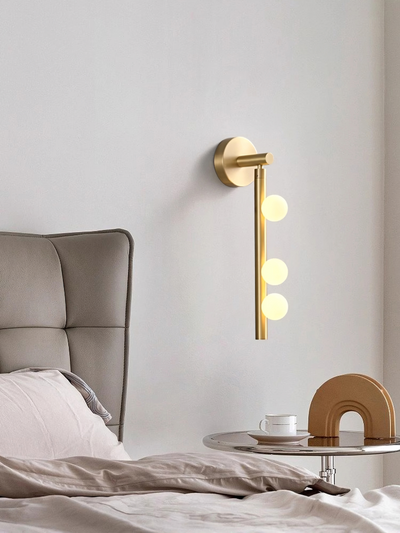 Pamela Tube Plug-in Brass Glass Wall Lamp