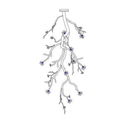 Rae Chandelier Black Branch Flower