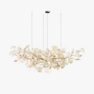 Olivia Ceramic Gingko Leaf Chandelier Smile -Shape - Neutral Decor