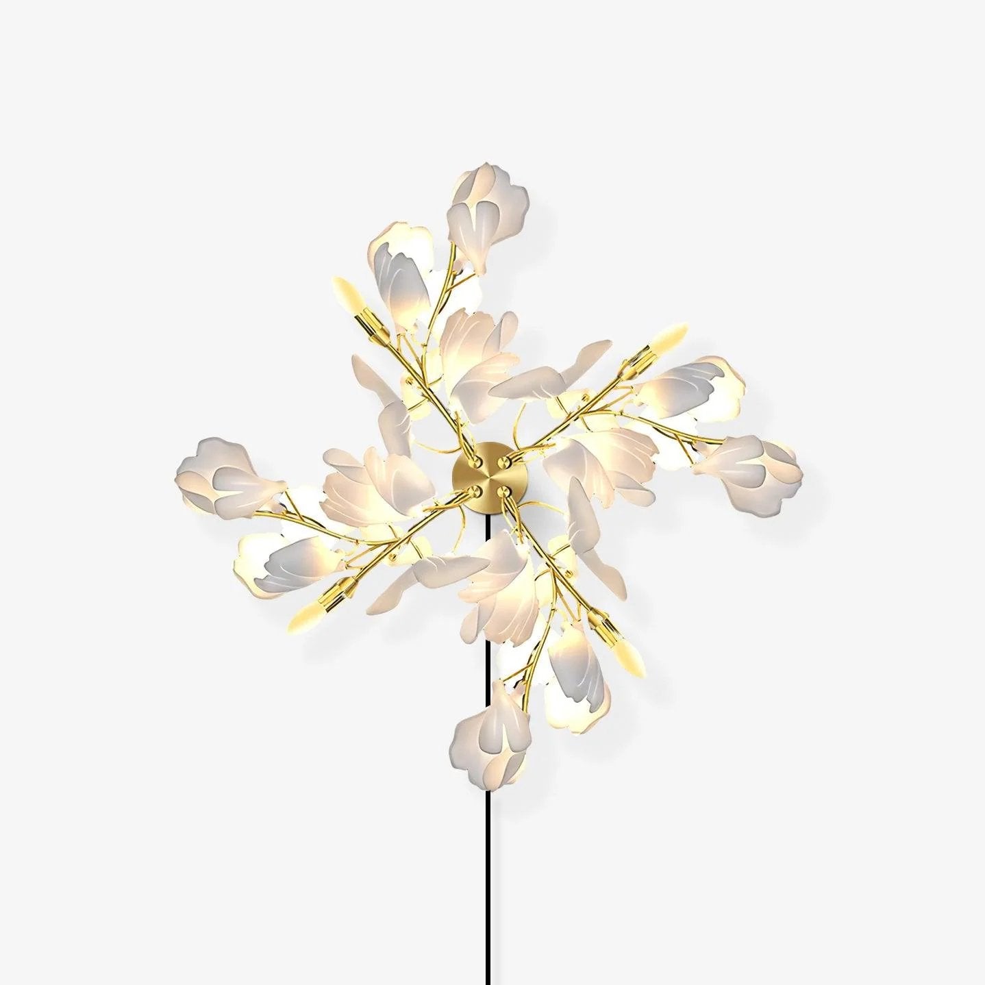 Solivaya Wall Lamp Gingko Flowers Brass