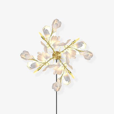 Solivaya Wall Lamp Gingko Flowers Brass