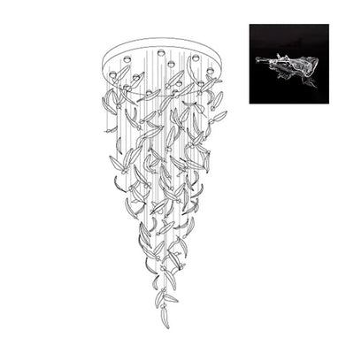 Aetherial Glass Leaf Chandelier