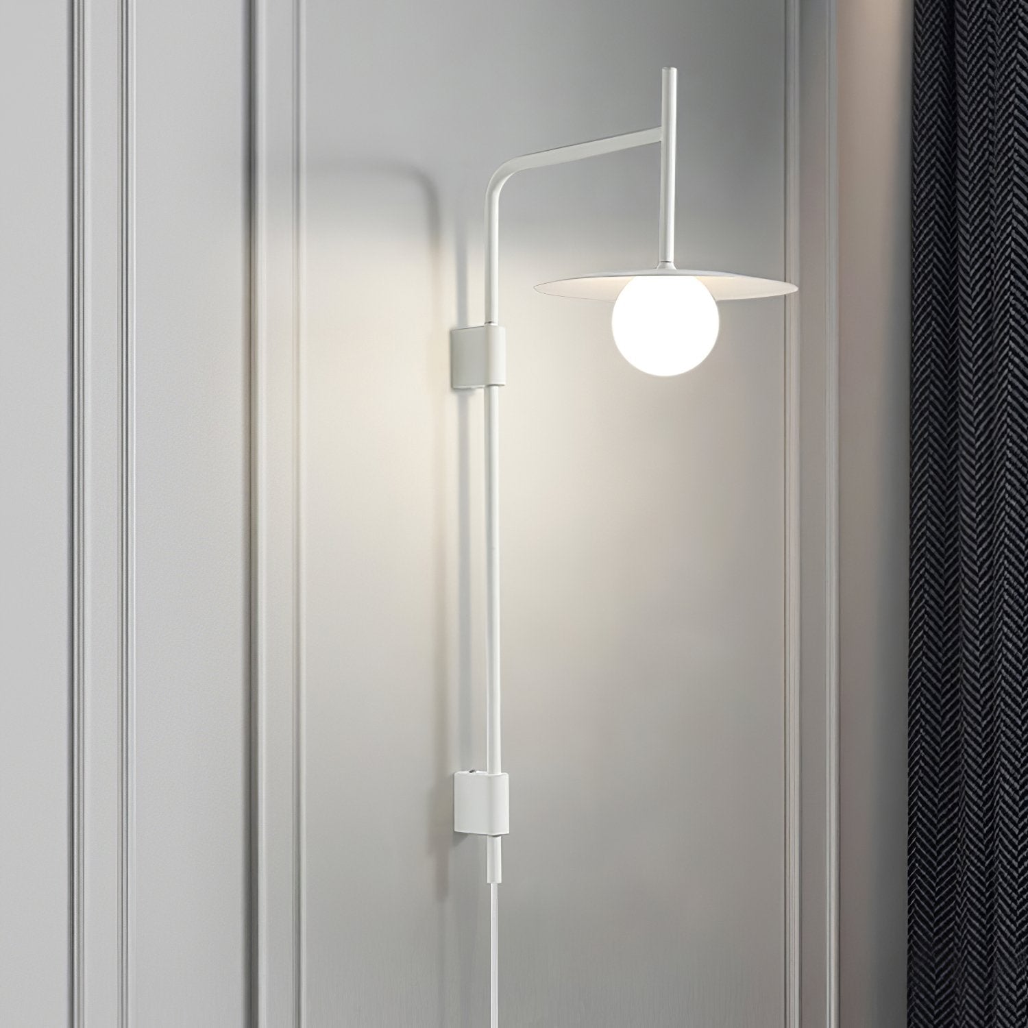 Paxon Swing Arm Plug-in Glass Wall Lamp