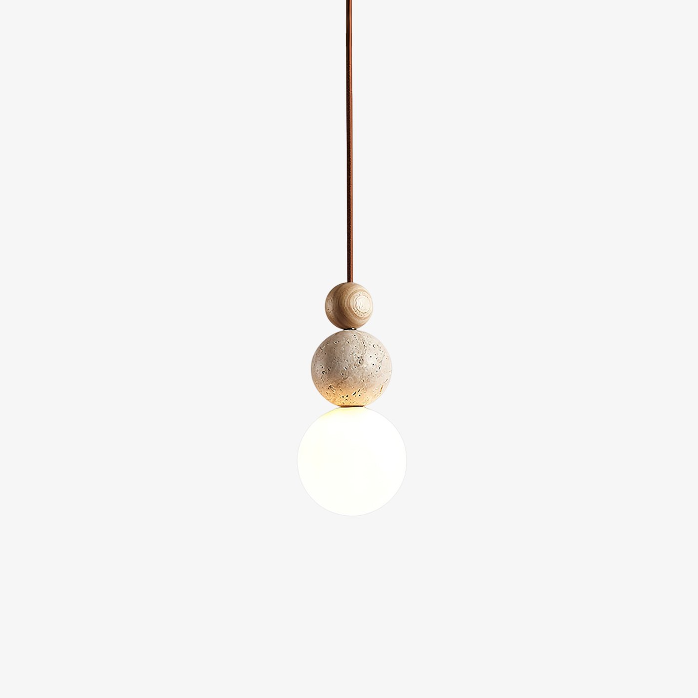 Bit Sphere-Cluster Travertine Pendant Light