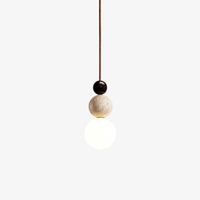 Bit Sphere-Cluster Travertine Pendant Light