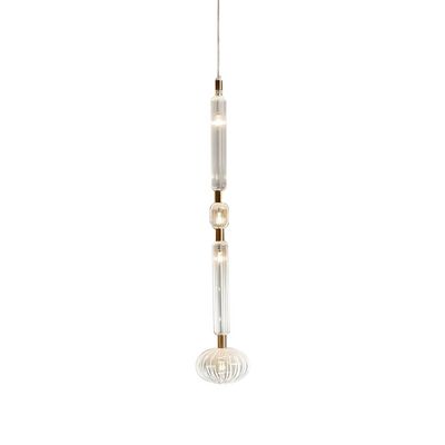 Tika Pendant Lamp Crystal Cylinder Cipher Contemporary