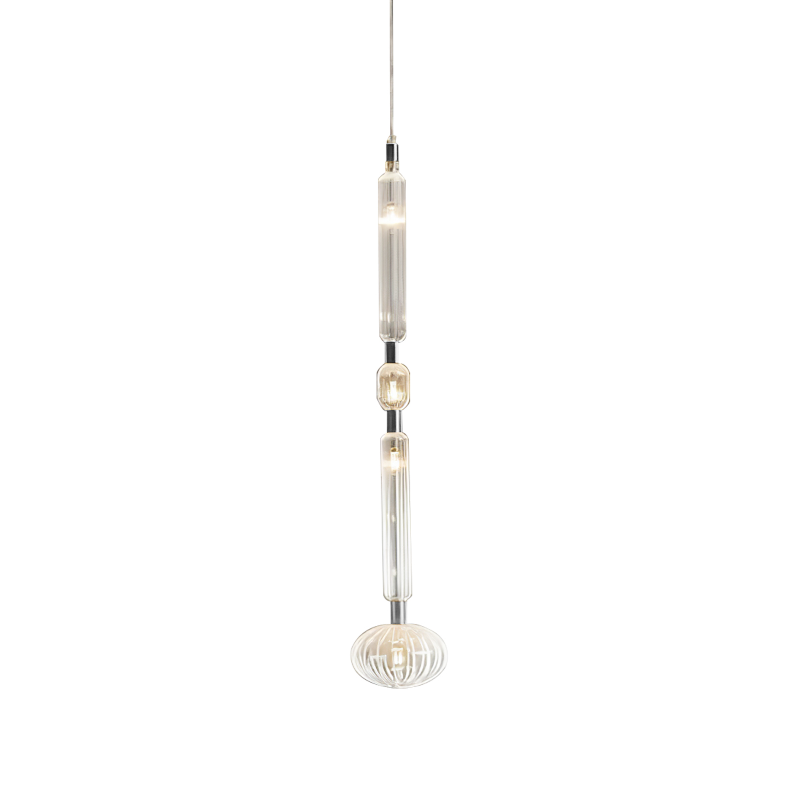 Tika Pendant Lamp Crystal Cylinder Cipher Contemporary