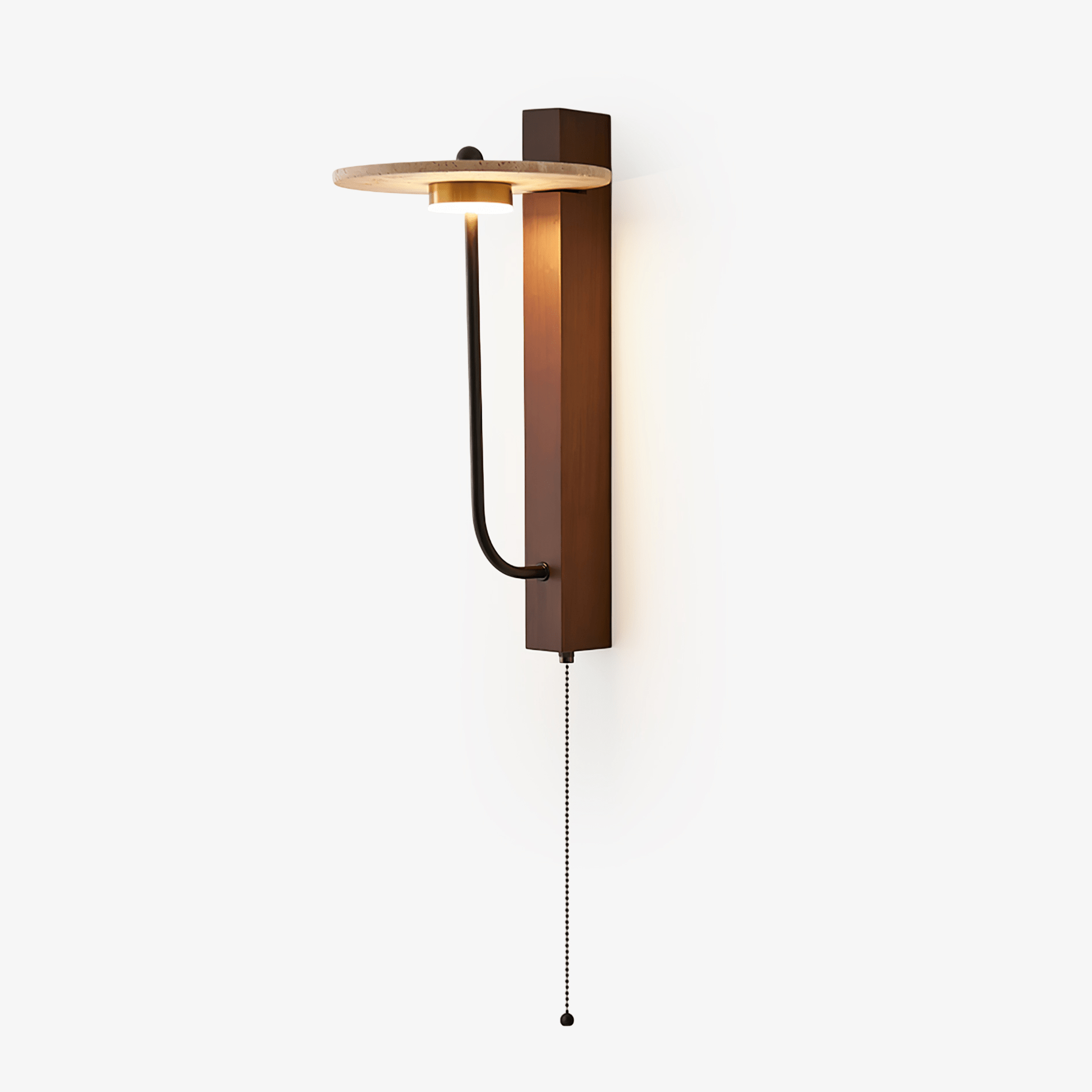 Viphayra Lever Arm Travertine Wall Light