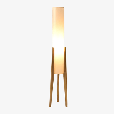 Triluxe Wood & Fabric Modern Floor Lamp