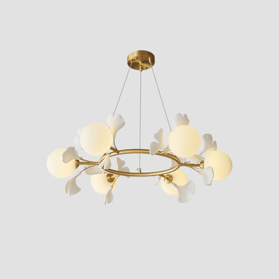 Hunell Floral Brass Chandelier