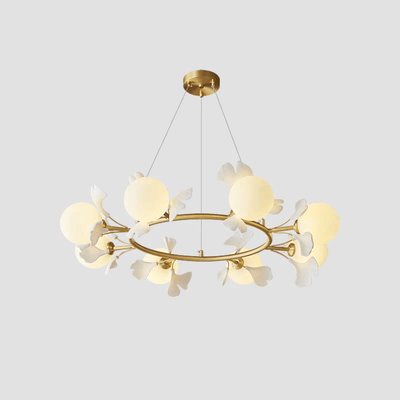 Hunell Floral Brass Chandelier