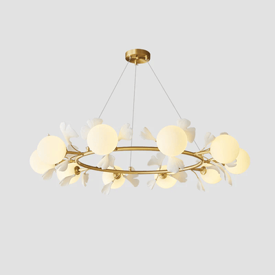 Hunell Floral Brass Chandelier