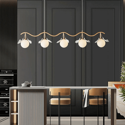 Hunell Floral Brass Chandelier