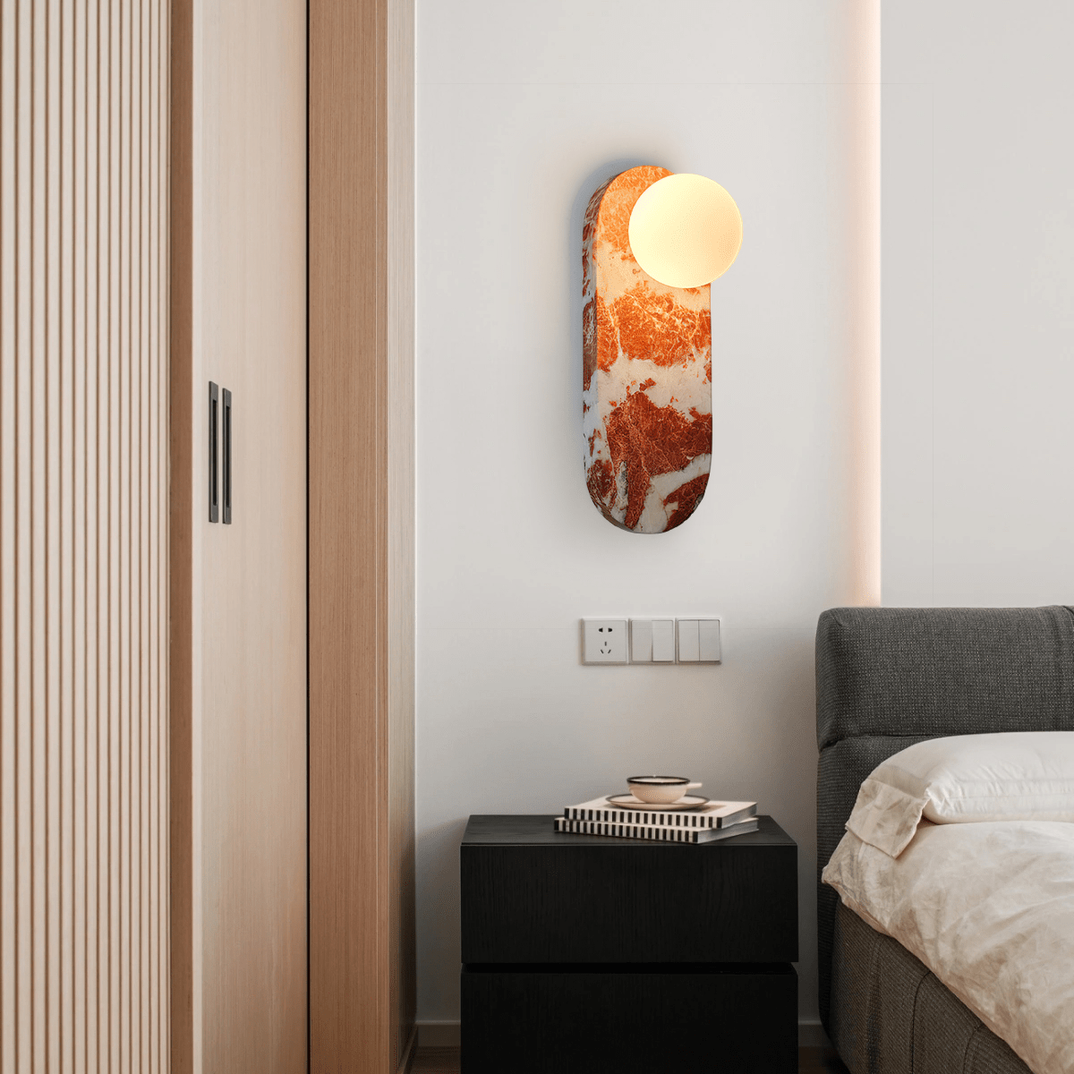 Sysolion Modern Minimalist Glass Marble Wall Lamp