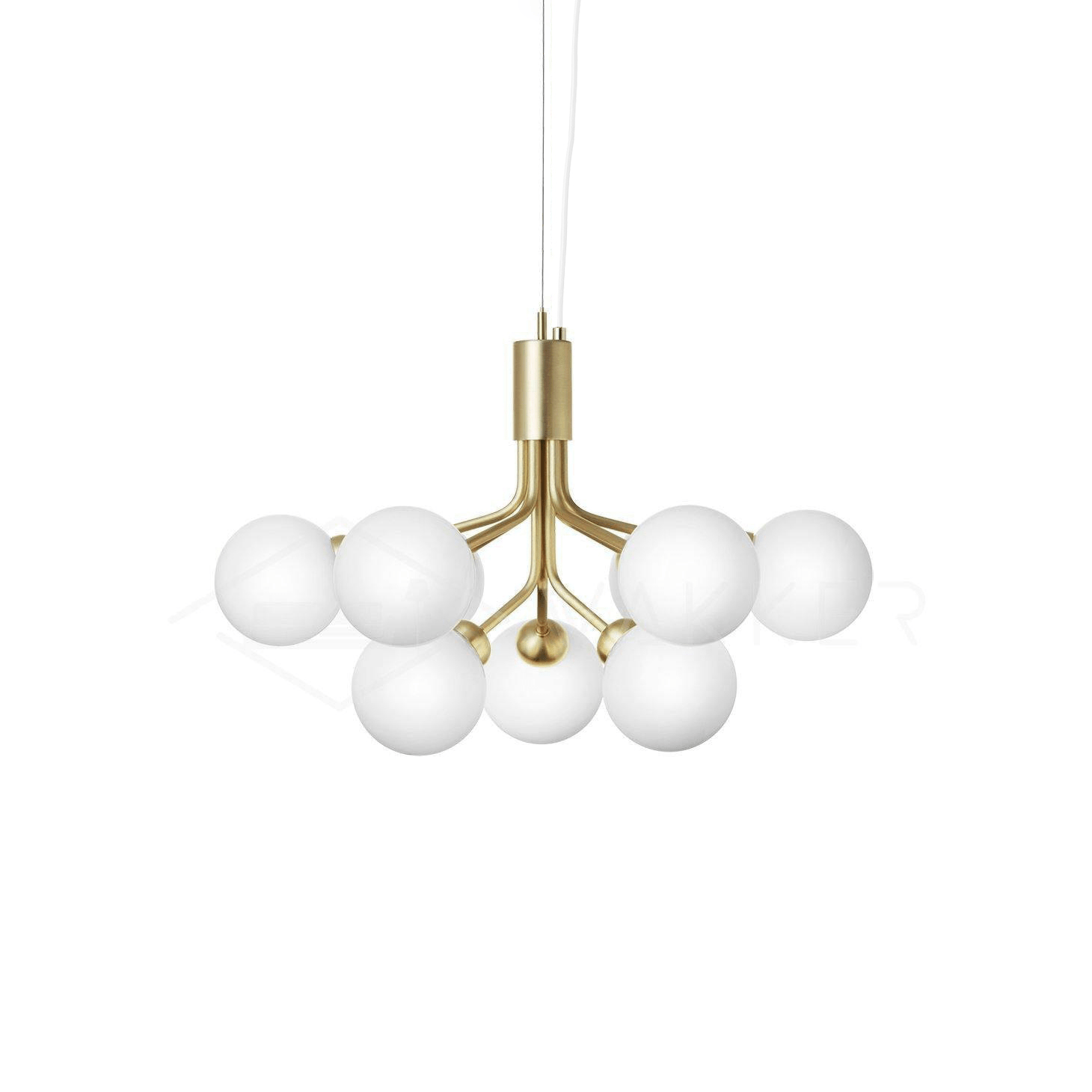 Eirelelle Pendant Lamp Glass Globe Cluster Brass