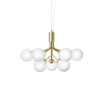Eirelelle Pendant Lamp Glass Globe Cluster Brass