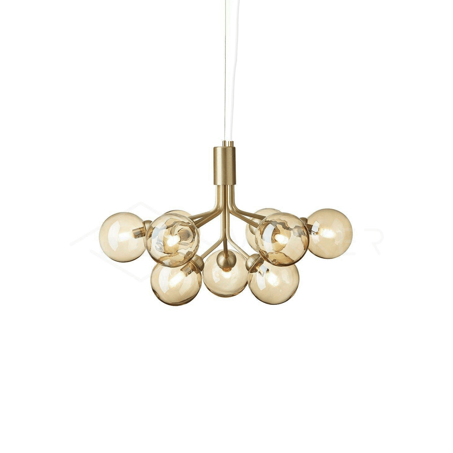 Eirelelle Pendant Lamp Glass Globe Cluster Brass