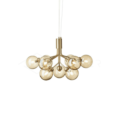 Eirelelle Pendant Lamp Glass Globe Cluster Brass