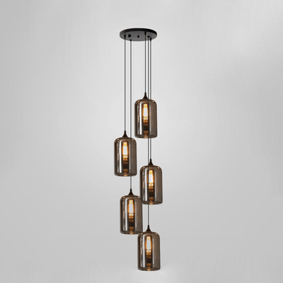 Tevely Glass Industrial Chic Pendant Light
