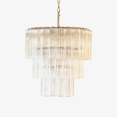 Lioroiel Chandelier Tiered Murano Glass Tube Waterfall Luxury