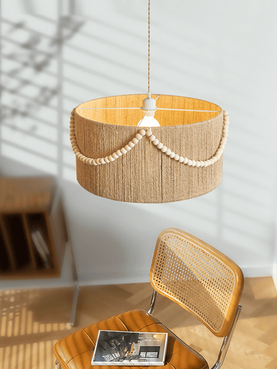 Ershaa Elegance Natural Beaded Boho Pendant Lamp