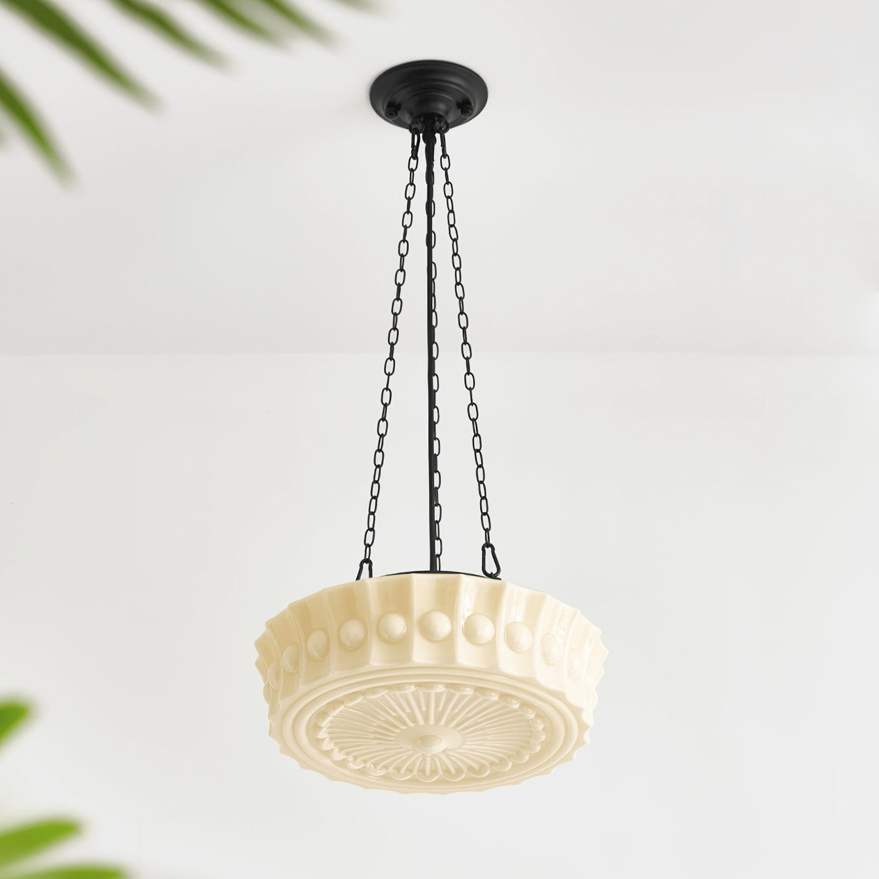 Sirixon Pendant Lamp Chain White Glass